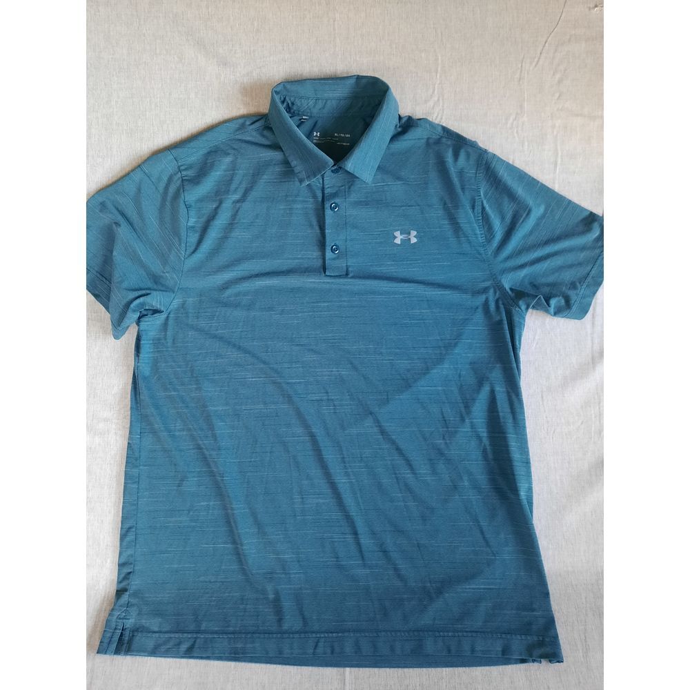 Under Armour Heat Gear Men XL Performance Active Loose Pullover‎ Blue Polo Shirt